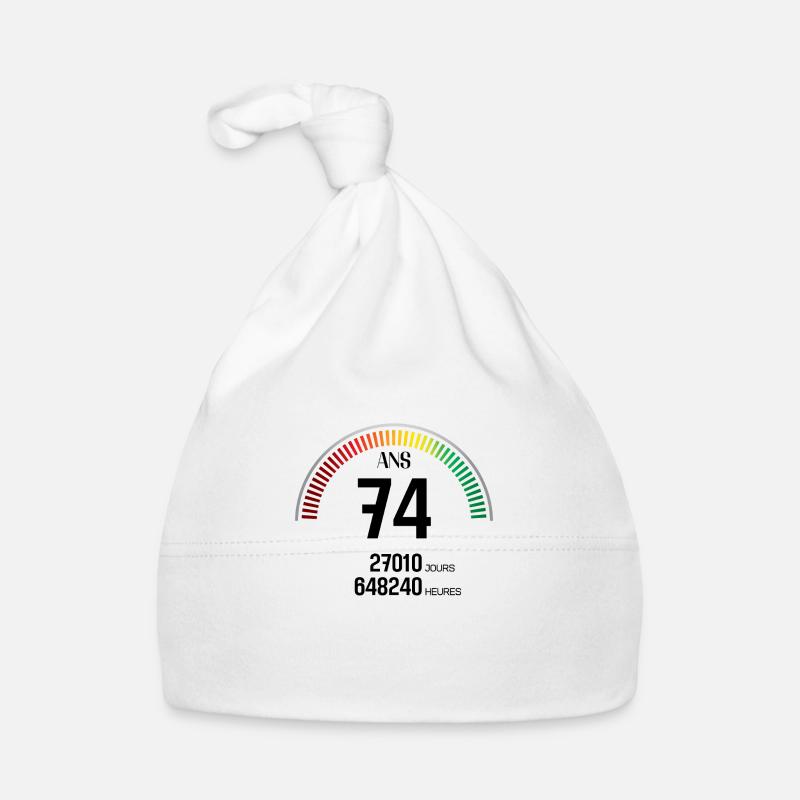 Anniversaire 74 ans Compteur Bonnet bio Bébé