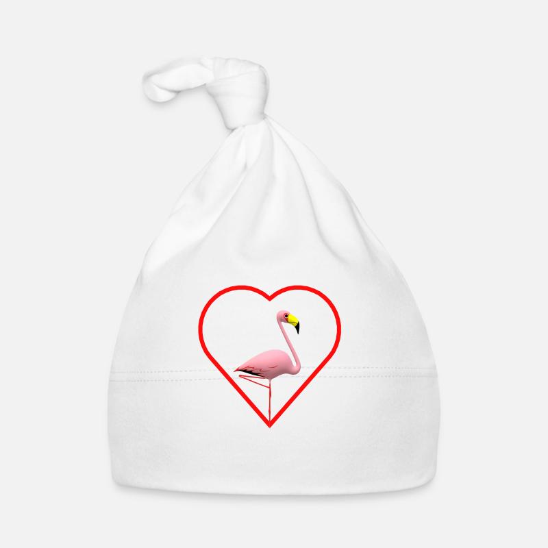 Flamingo Liebe Herz Tier chic Baby Bio-Mütze