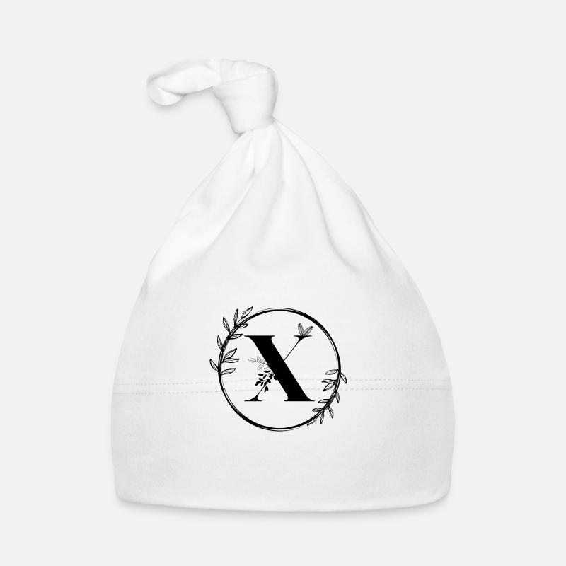 Lettre X Florale Bonnet bio Bébé