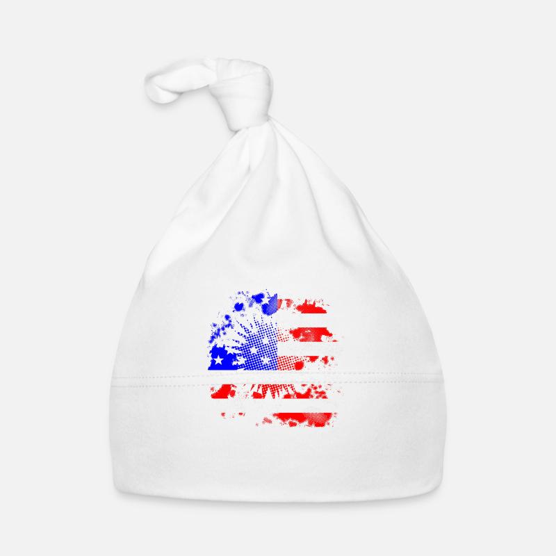 Demi-teinte Grunge USA drapeau Contexte - Bonnet bio Bébé - blanc