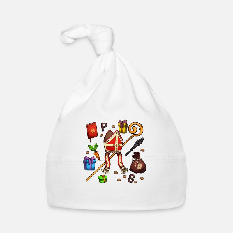 Éléments de Saint-Nicolas - Bonnet bio Bébé - blanc