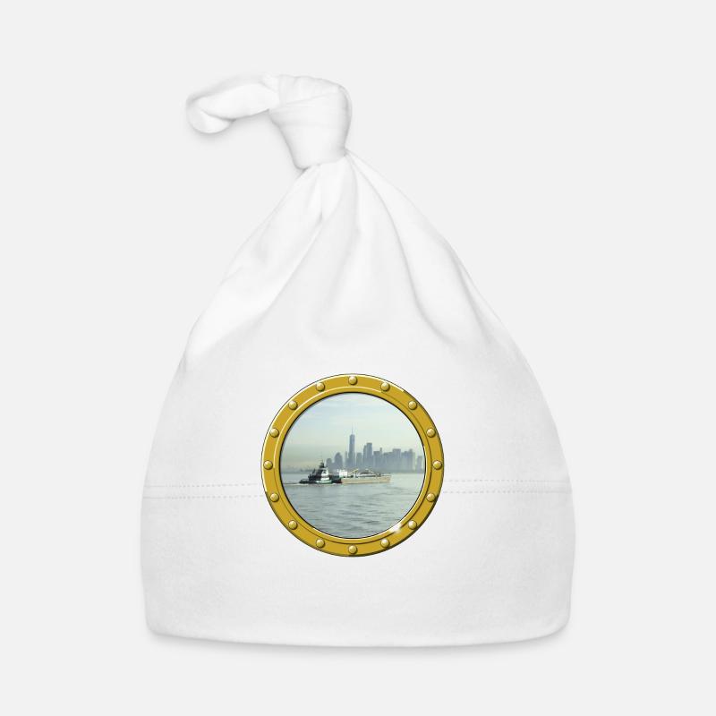 New York-Upper Bay - Bonnet bio Bébé - blanc