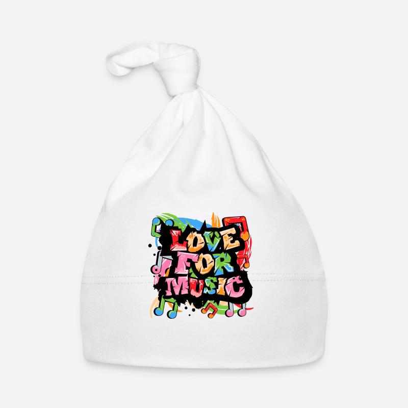 Music Lover text art - Graffiti grunge style Organic Baby Cap
