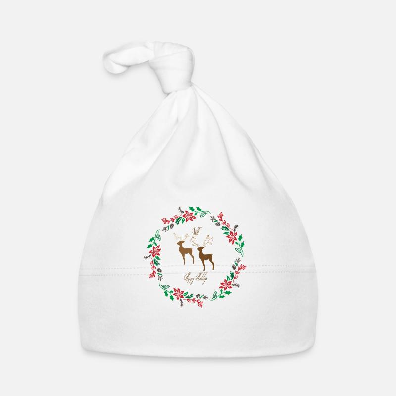 Joyeuses Fêtes sauvages - Bonnet bio Bébé - blanc