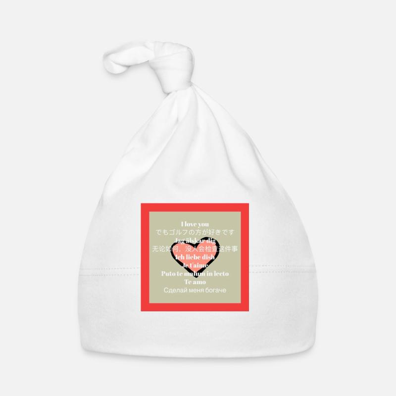 Amour - Bonnet bio Bébé - blanc