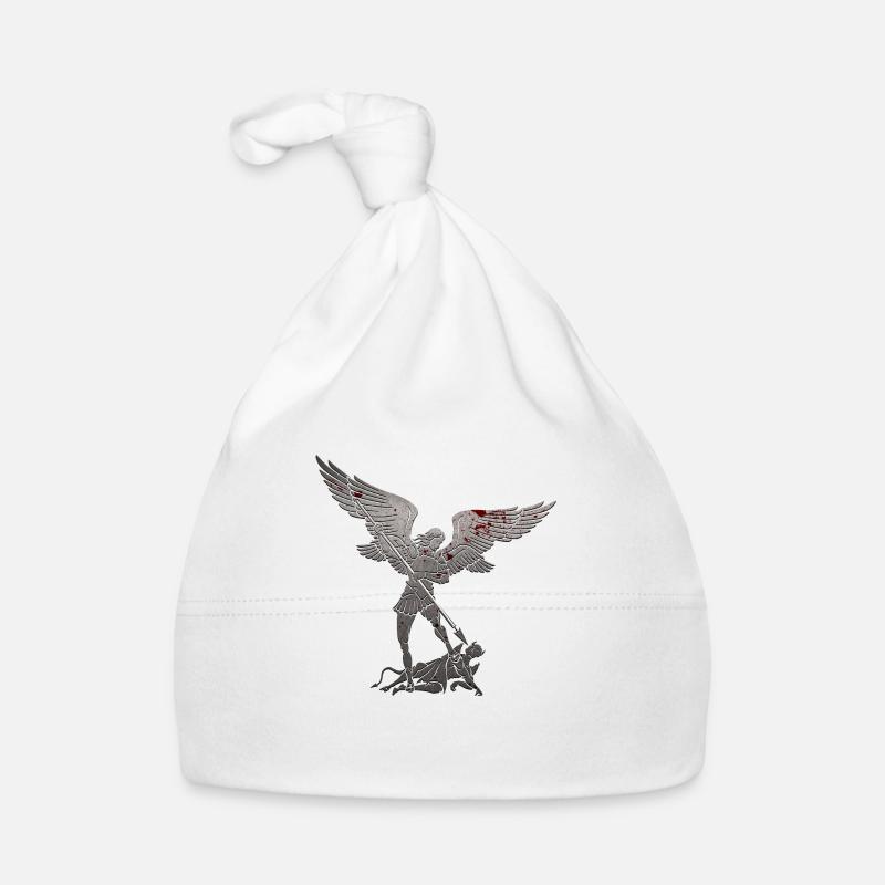 Michel archange saint ange chrétien saint snkt - Bonnet bio Bébé - blanc