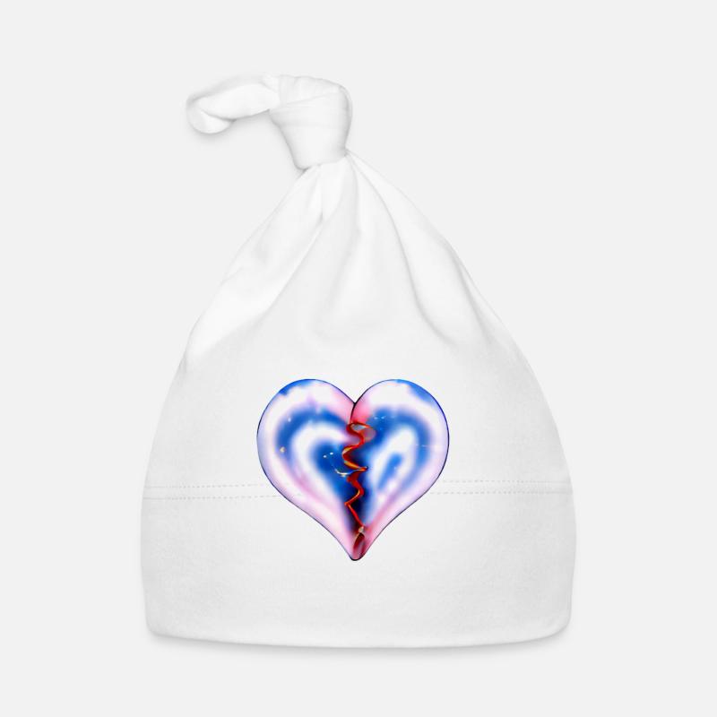 BROCHENES HERZ BLUMENHIMMEL Baby Bio-Mütze