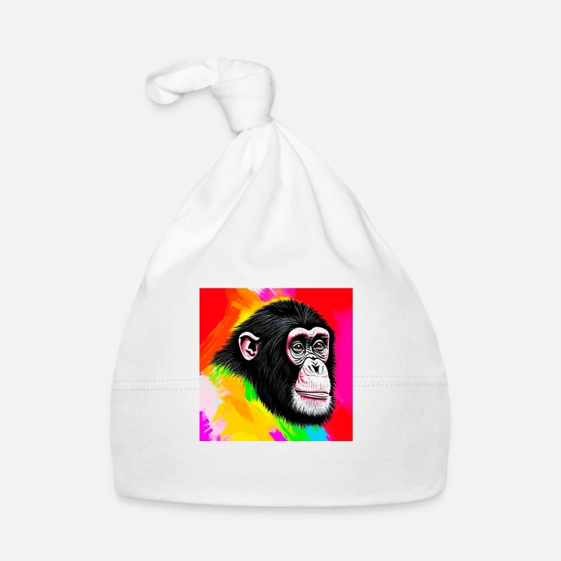 Illustration eines Porträts eines Schimpansen Baby Bio-Mütze