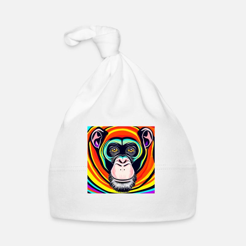 Illustration eines Porträts eines Schimpansen Baby Bio-Mütze