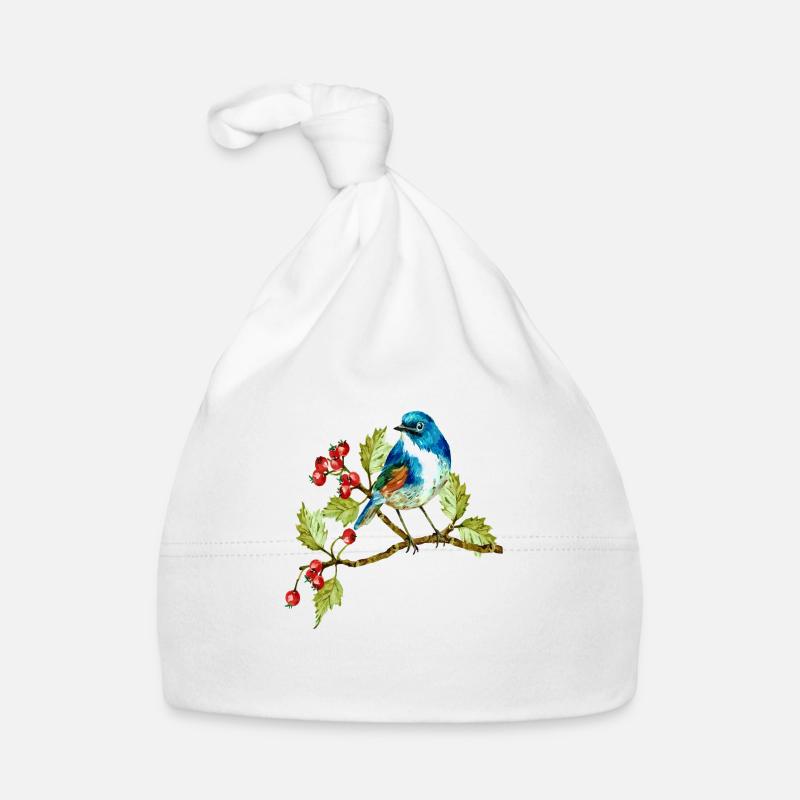 Bunter Vogel Baby Bio-Mütze
