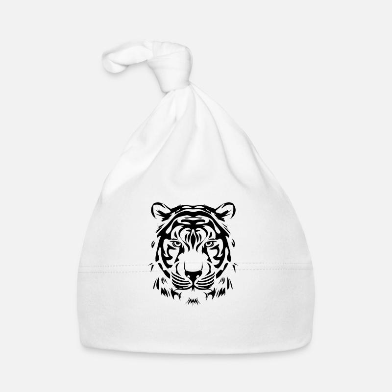 Kopf von einem Tiger, cool und graphisch Baby Bio-Mütze