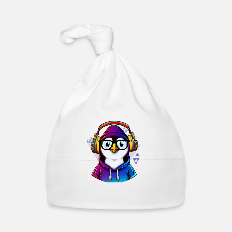 Nerd Pinguin mit Pullover Baby Bio-Mütze