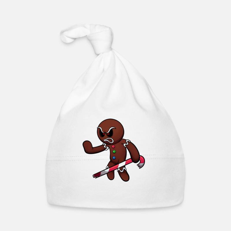 Evil Gingerbread Man Ready For Battle Organic Baby Cap