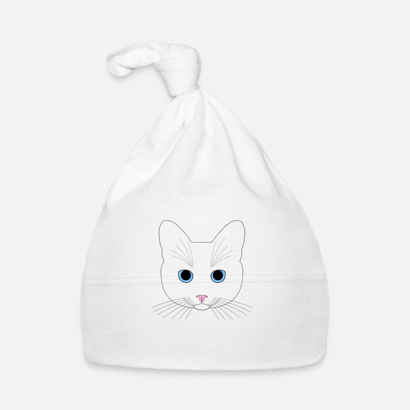 Chat blanc Bonnet bio Bébé