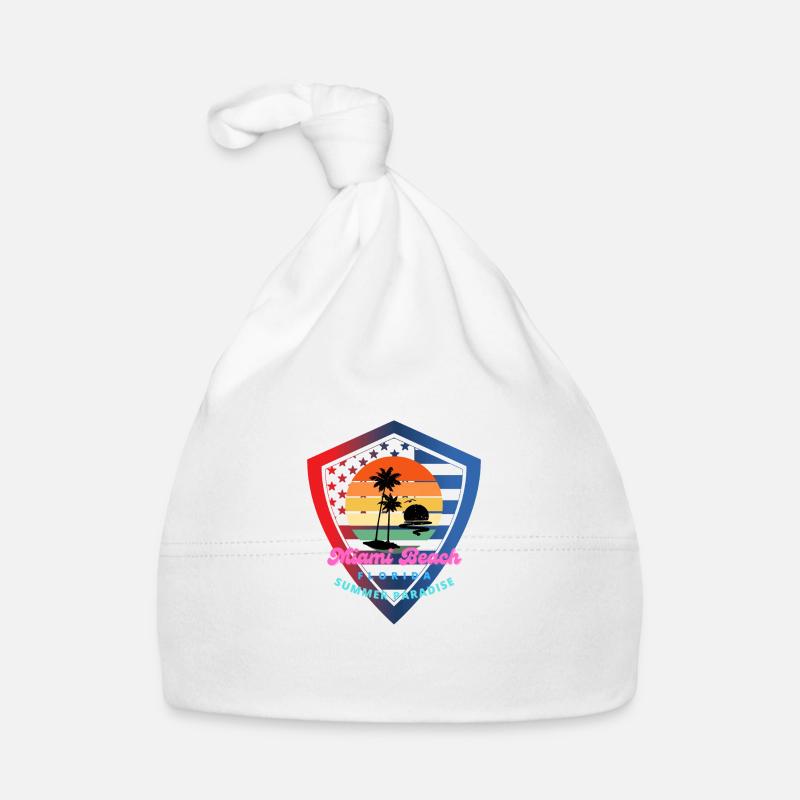Miami, Floride, États-Unis - Bonnet bio Bébé - blanc