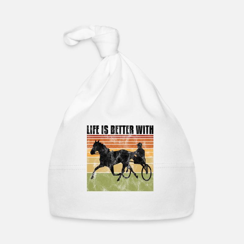 Life is better with Harness Racing Trotting Trot Organic Baby Cap