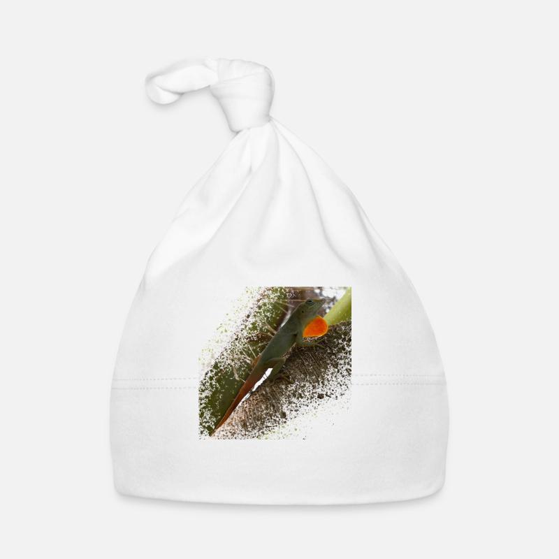 Conspicuous lizard waves with its throat sac Organic Baby Cap