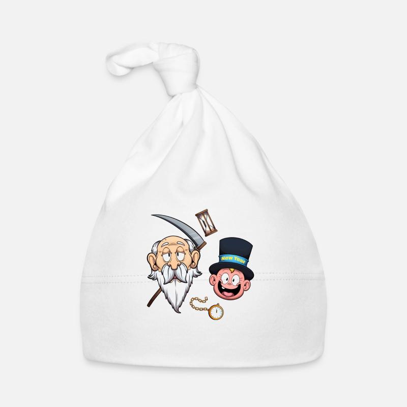 New Year Character Faces And Elements Organic Baby Cap