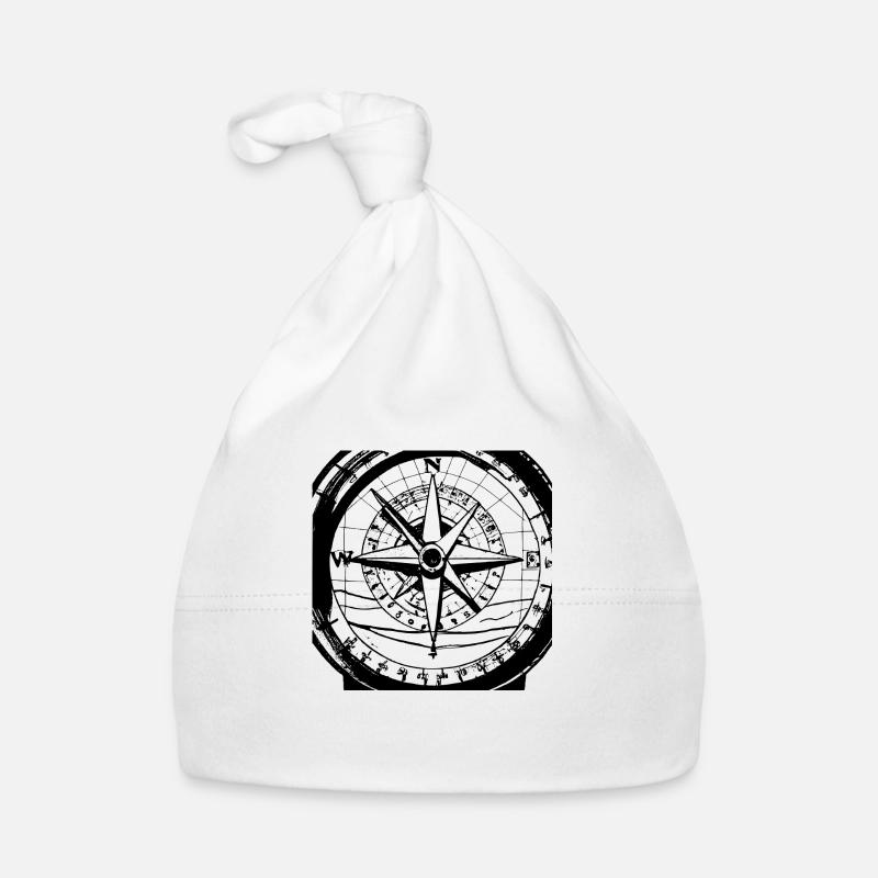 beautiful nautical compass sailors sailing ship Organic Baby Cap