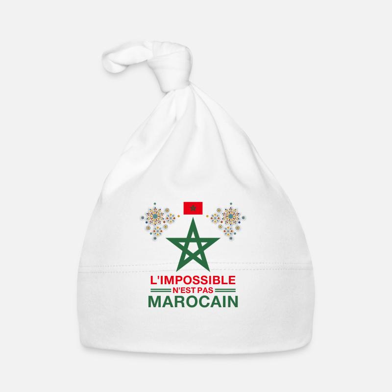 Maroc, marocain, marocain - Bonnet bio Bébé - blanc