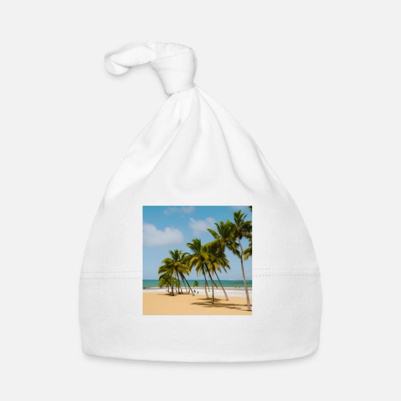 Plage calme avec palmiers Bonnet bio Bébé