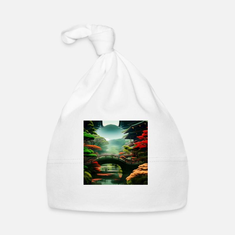 Wunderschöne japanische Natur Baby Bio-Mütze