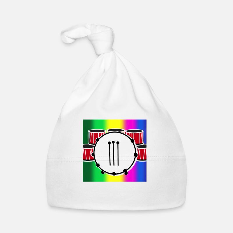 Schlagzeug vor Regenbogen Baby Bio-Mütze