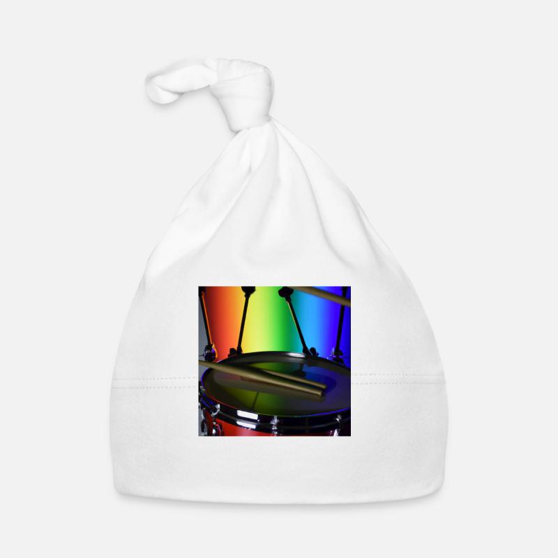 Tambours devant l’arc-en-ciel Bonnet bio Bébé