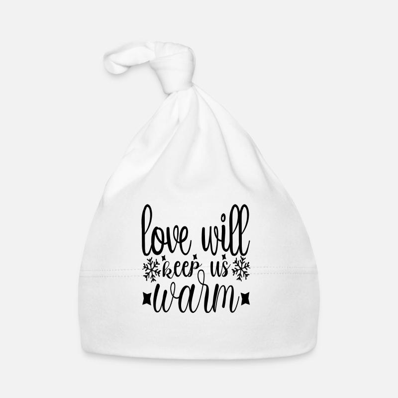 Love will keep us warm Organic Baby Cap