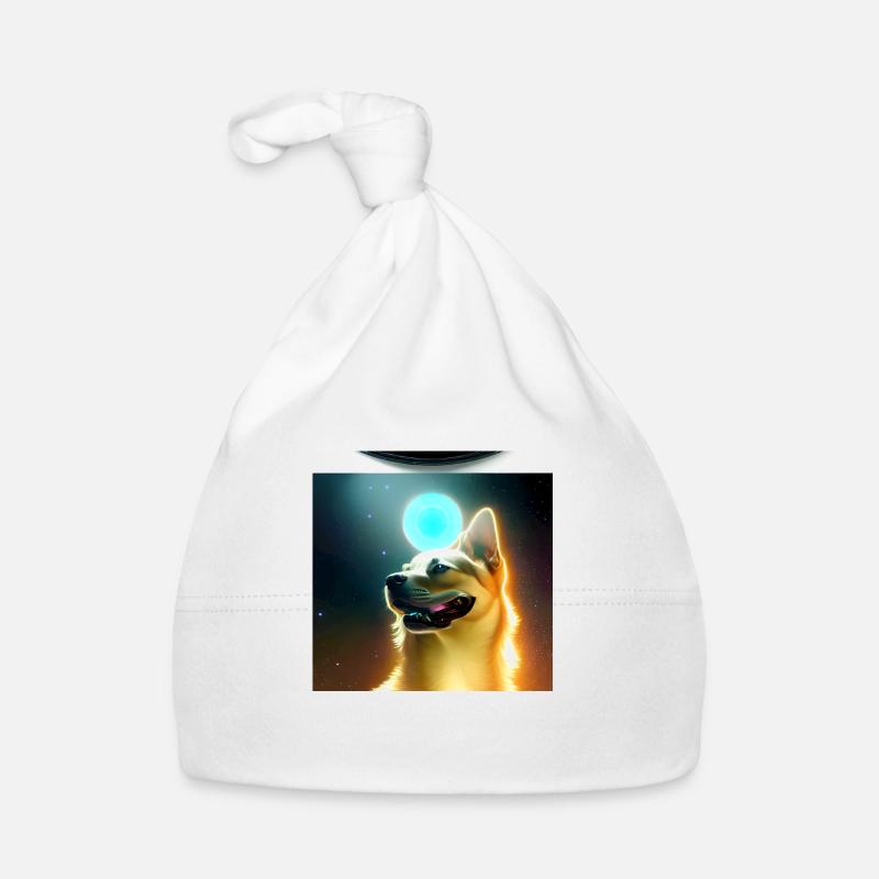 Le chien de l’univers - Bonnet bio Bébé - blanc