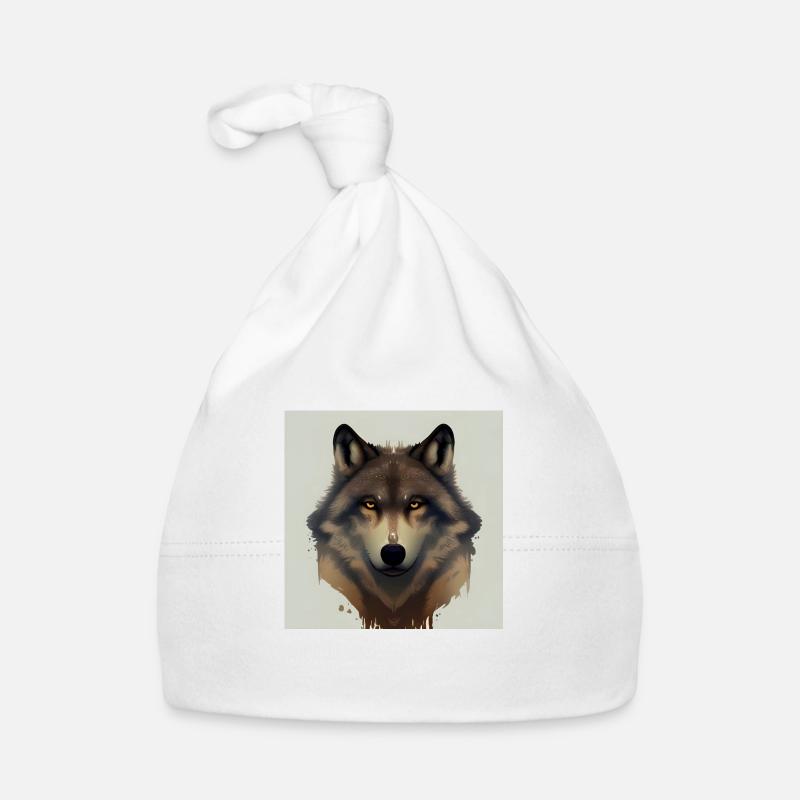 Wolf face portrait Organic Baby Cap