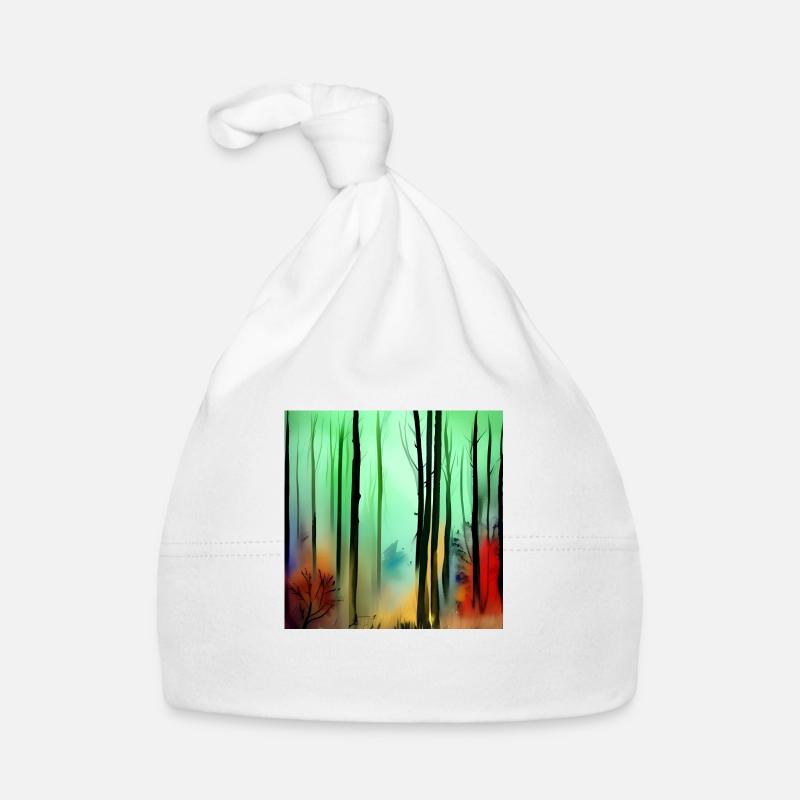 Autumn watercolor forest Organic Baby Cap