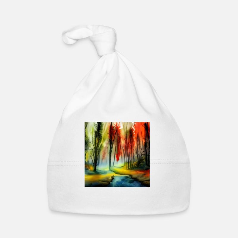 Aquarelle de printemps de la forêt Bonnet bio Bébé