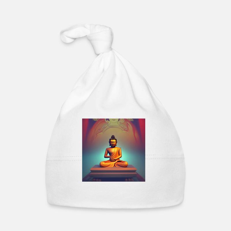 Buddha statue portrait Organic Baby Cap