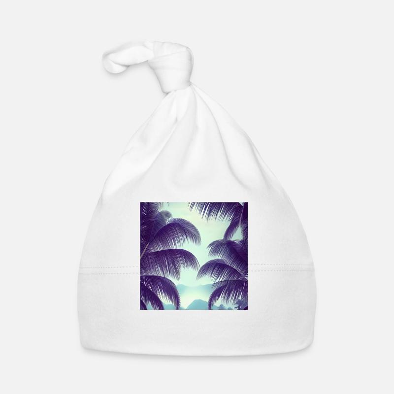 Palm leaves art Organic Baby Cap