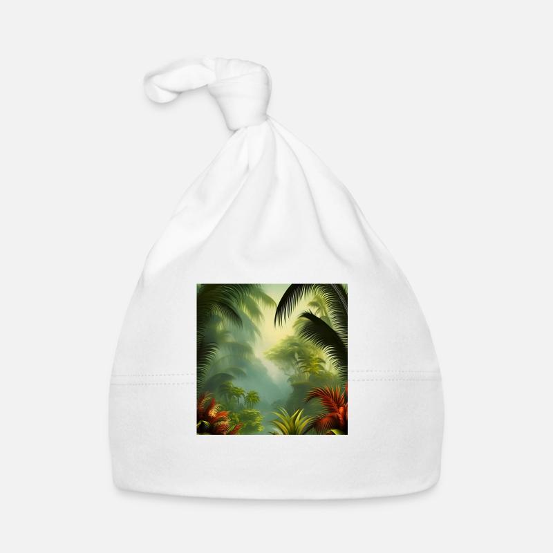 Exotisches Dschungel-Kunstwerk Baby Bio-Mütze