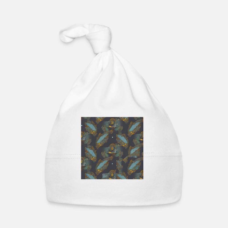 Fish abstract pattern Organic Baby Cap