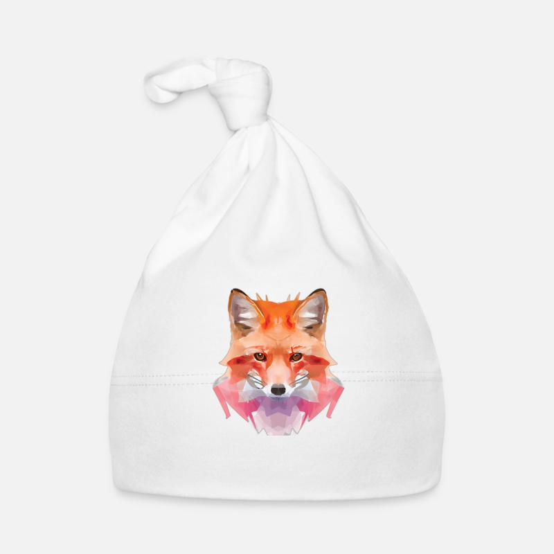 Abstrakter Polygon Fuchs Baby Bio-Mütze
