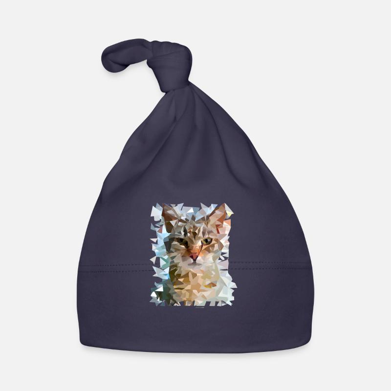 Chat géométrique polygonal abstrait Bonnet bio Bébé