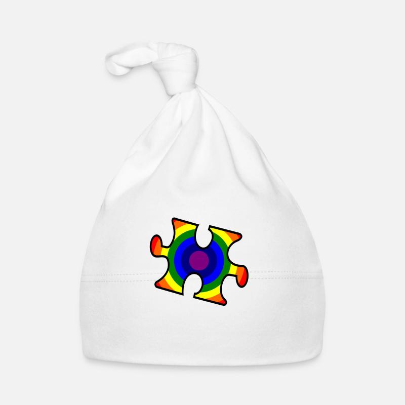 Rainbow puzzle piece Organic Baby Cap