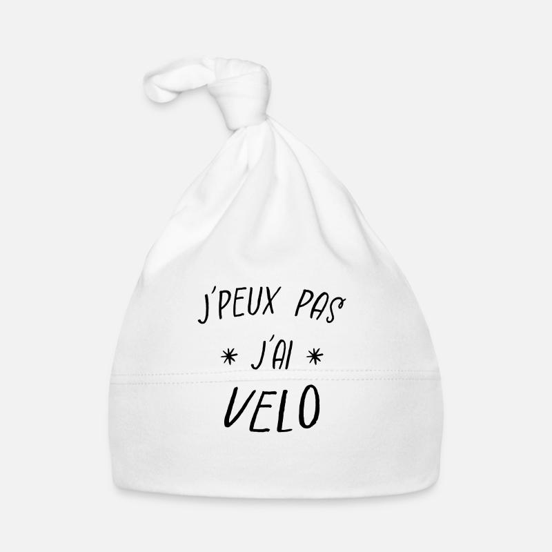 j'peux pas j'ai vélo - Bonnet bio Bébé - blanc