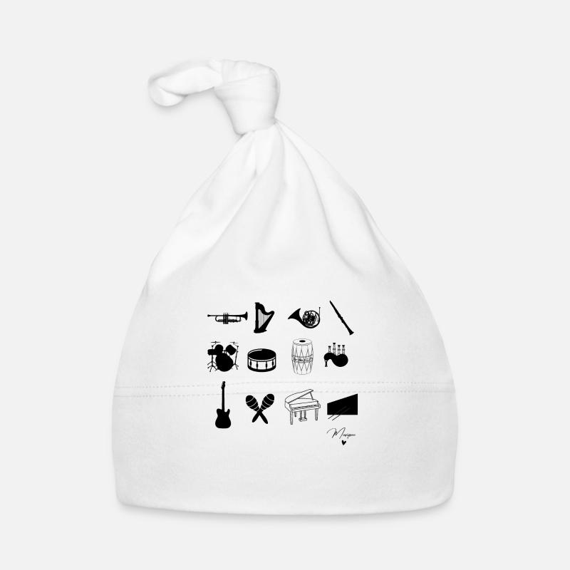 instrument de musique - Bonnet bio Bébé - blanc