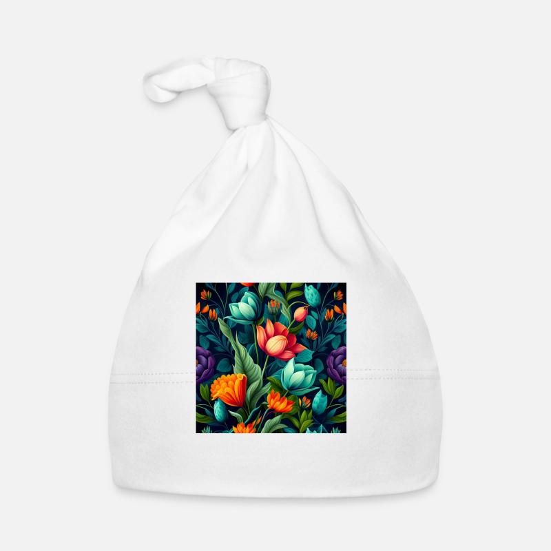 Floral Pattern Floral Design Organic Baby Cap