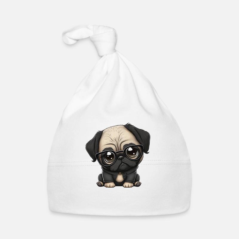 Süßer schlauer niedlichen Cartoon-Mops Baby Bio-Mütze