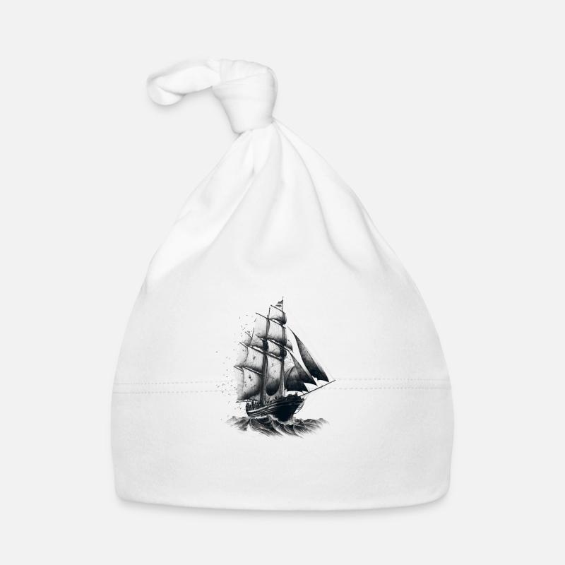 Sailing ship on the high seas: freedom and adventure Organic Baby Cap