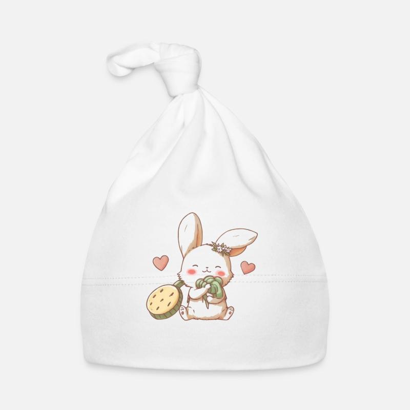 rabbit all cabbage - Organic Baby Cap - white