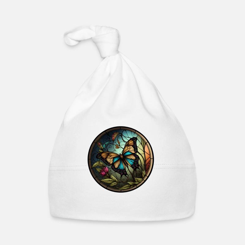 Schmetterling aus Buntglas Baby Bio-Mütze