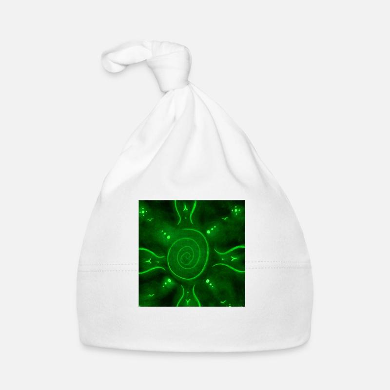 MANDALA VERT ENSOLEILLÉ Bonnet bio Bébé