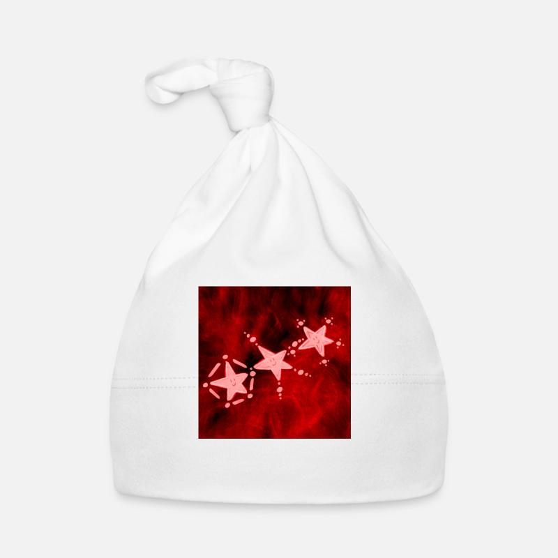 THREE RED STARS Organic Baby Cap