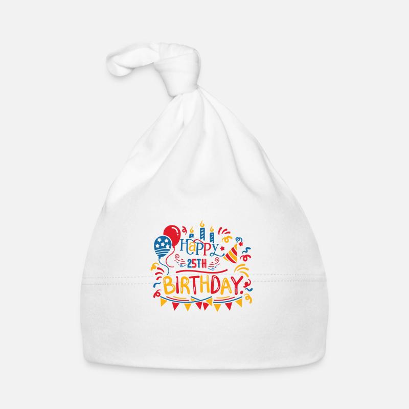 Joyeux 25e anniversaire Vingt cinquième Cadeaux de 25 ans Bonnet bio Bébé